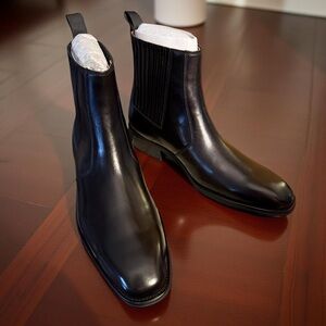 Steve Madden NWT Size 8 Classic Huston Black Leather Chelsea Men's Boots (SH071)